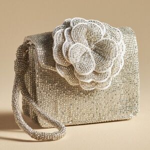 Anthropologie beaded wristlet bag